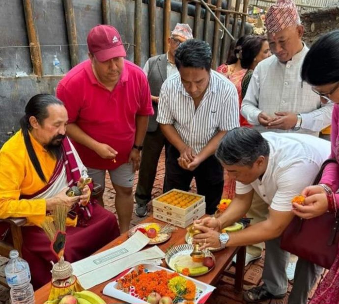 कामपा ६ नम्बर वडा कार्यालय भवनको शिलान्यास