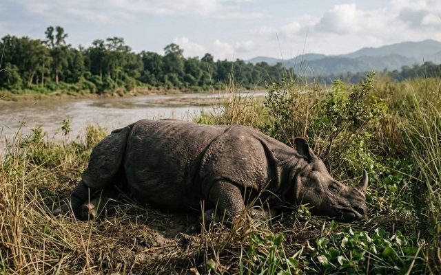 एक वर्षमा २२ गैंडा मरे