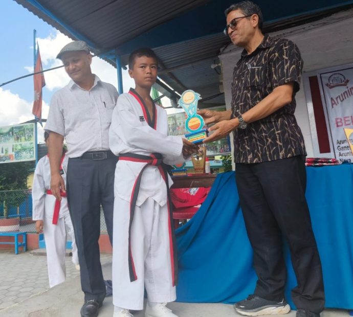 अरुणिमा शिक्षा सदनमा तेक्वान्दो बेल्ट एक्जामिनेसन कार्यक्रम सम्पन्न