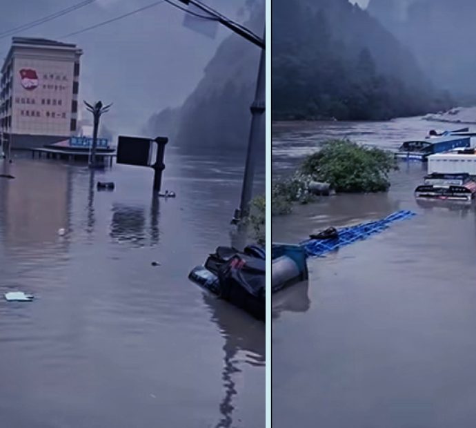भीषण बाढीले रसुवागढीमा मितेरी पुलसँगै दर्जनौं गाडी बगायो