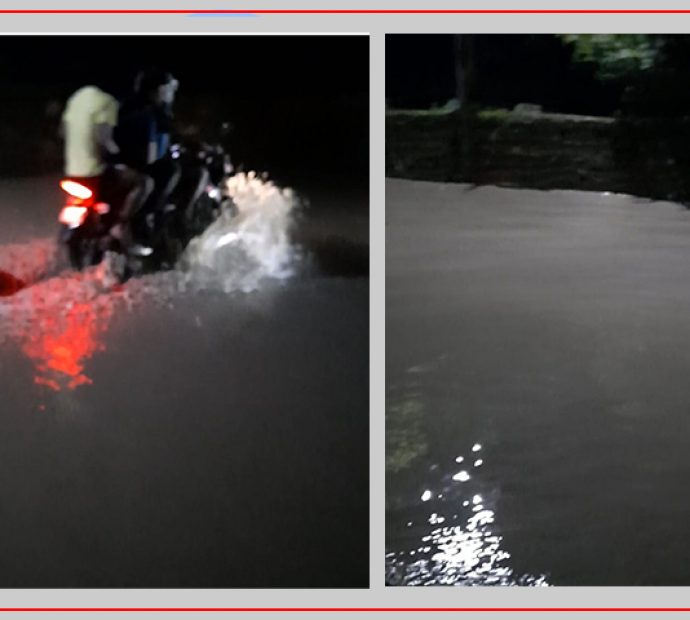 गौरीघाटमा सडकमै बागमती बगेपछि घर र पसल डुबानमा