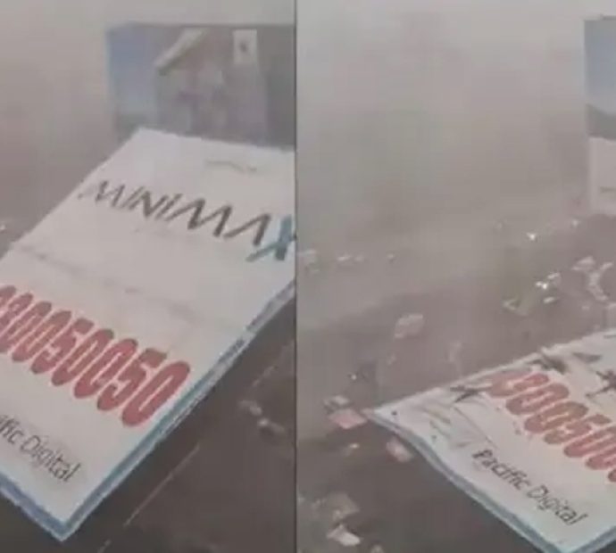 मुम्बईमा आँधीहुरीपछि होर्डिङ बोर्ड खस्दा च्यापिएर १४ जनाको ज्यान गयो (भिडियो)