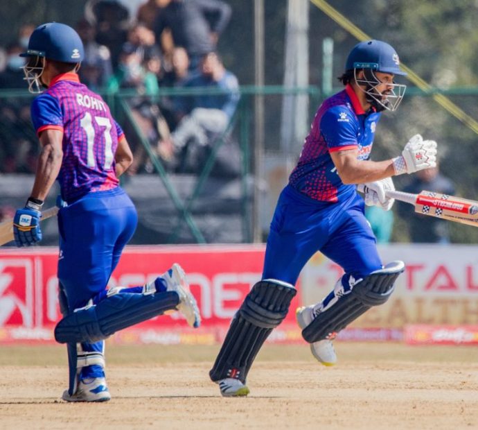 भुर्तेलको अर्धशतकमा नेपालद्वारा नेदरल्यान्ड्सलाई मध्यम लक्ष्य