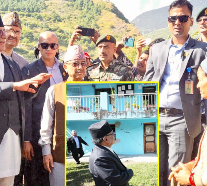 प्रधानमन्त्री प्रचण्डद्वारा बझाङमा भूकम्पको क्षति अवलोकन (तस्विरहरु)