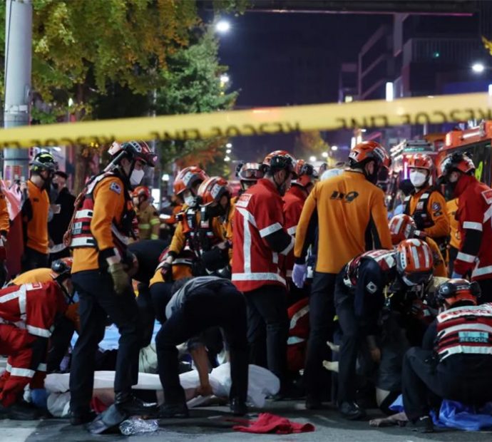 दक्षिण कोरियामा भिडमा किचिएर डेढसयभन्दा बढीको मृत्यु